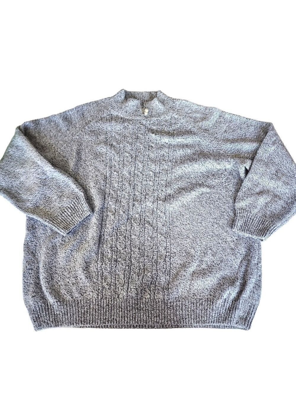 Rebecca Malone 2x plus size knit sweater mock neck braided design